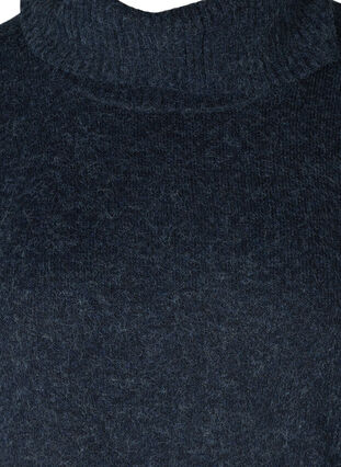 Poncho en tricot chiné avec col roulé et fente, Night Sky Mel., Packshot image number 2