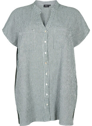 Chemise à manches courtes en coton à rayures, Scarab Stripe, Packshot image number 0