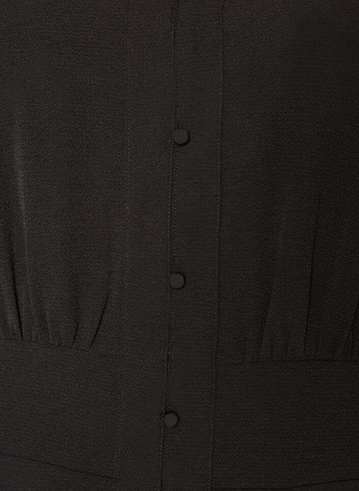 Robe midi avec smocks et boutons d&eacute;coratifs, Noir, Packshot image number 2