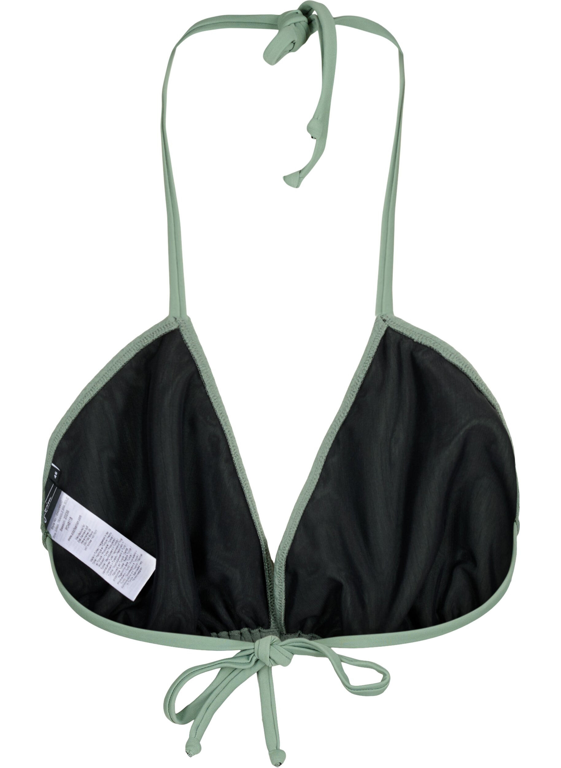 Zizzi Soutien-gorge de bikini triangulaire avec structure en cr&ecirc;pe, Vert clair, Packshot image number 1