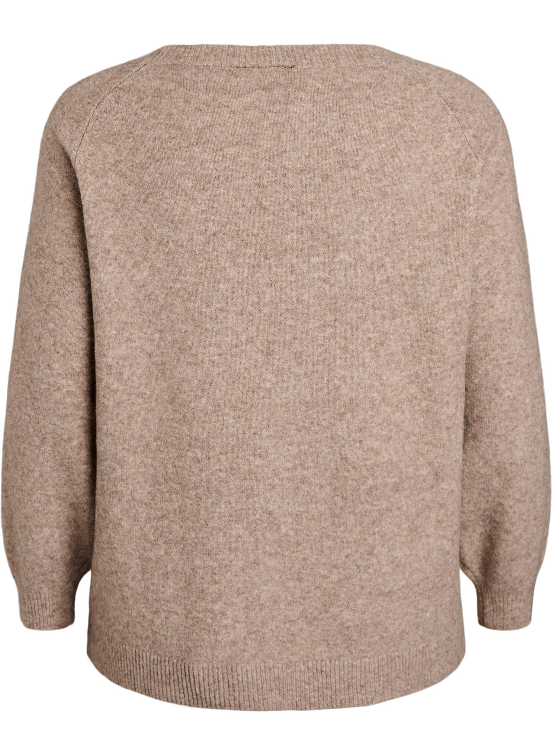 ZizziGebreide blouse met strassteentjes en studs, Beige, Packshot image number 1