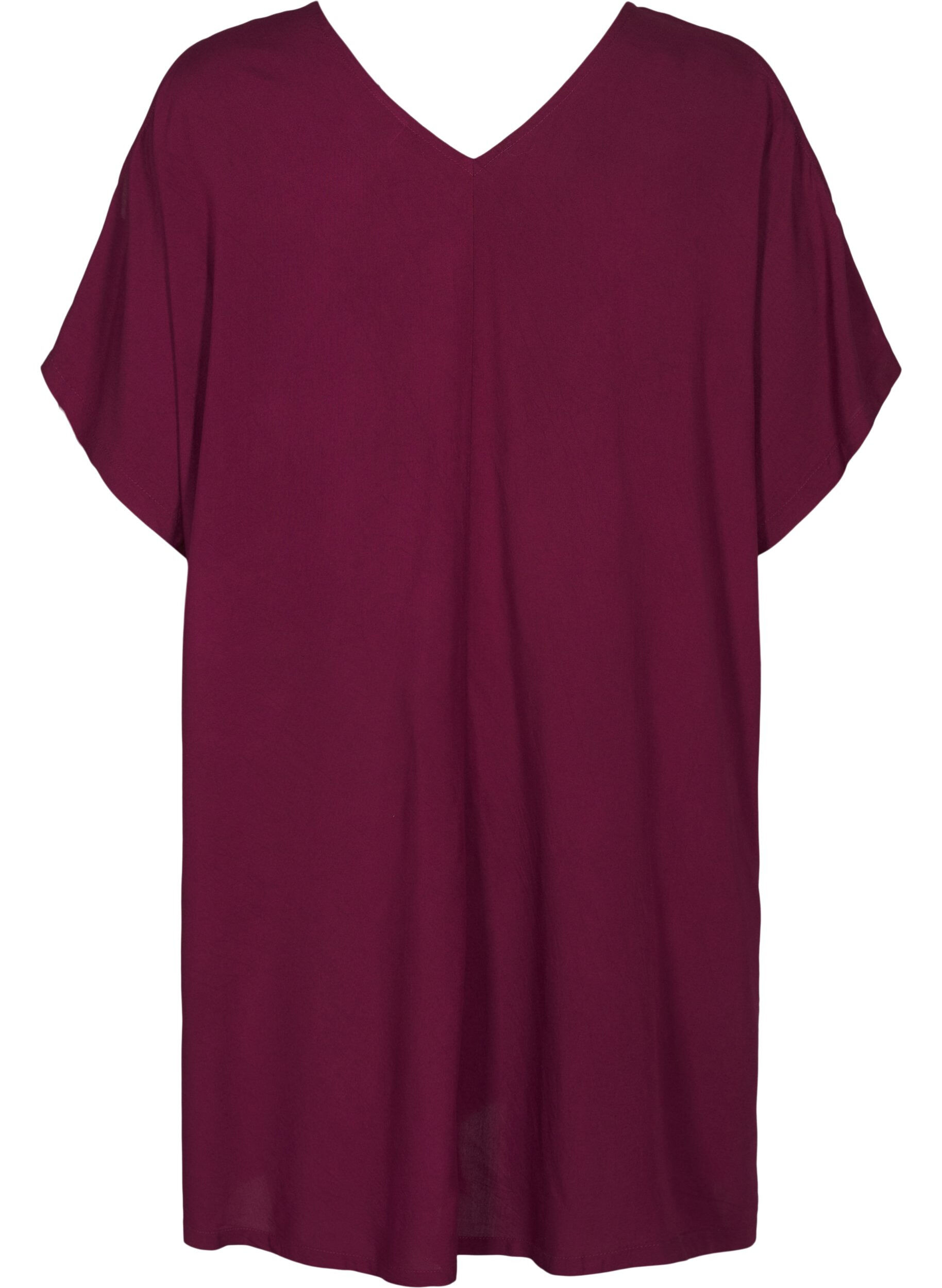 ZizziStrandjurk in viscose met schouderdetails, Rood, Packshot image number 1