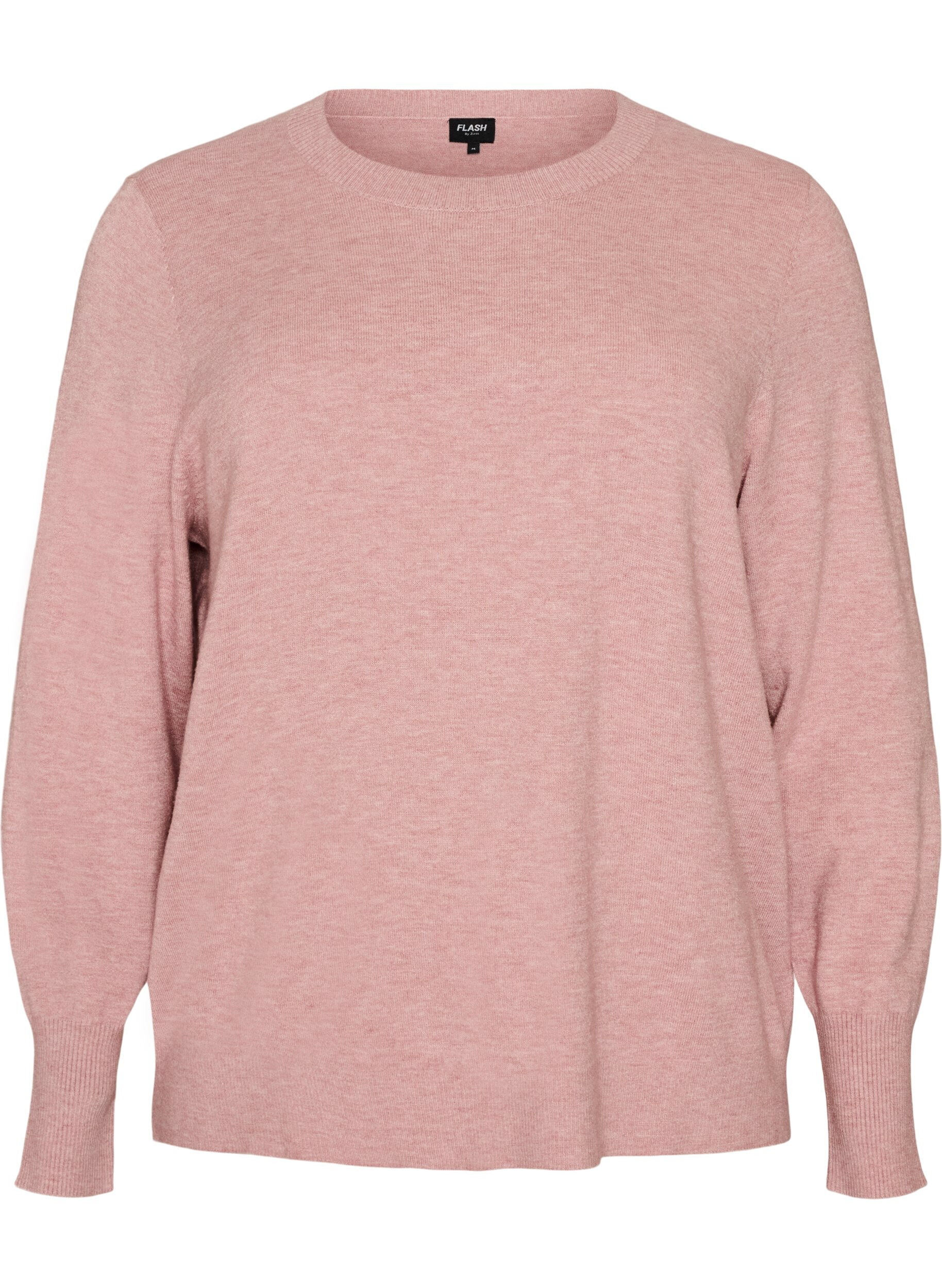 ZizziBlouse en maille avec un col rond, Rose, Packshot image number 0