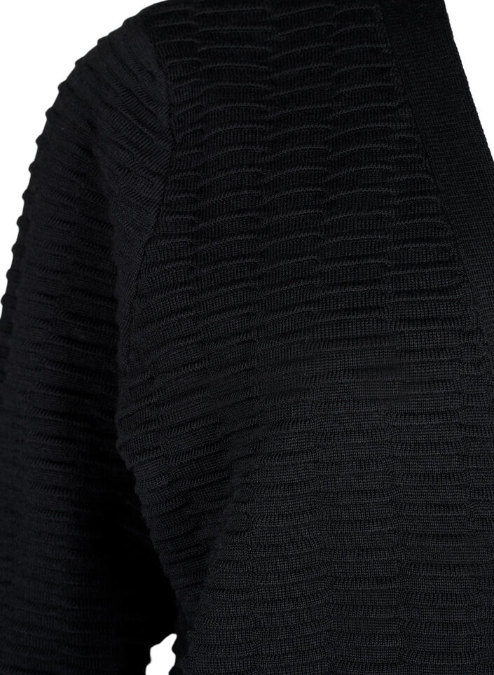Gebreid vest in katoen-viscose mix, Black, Packshot image number 2