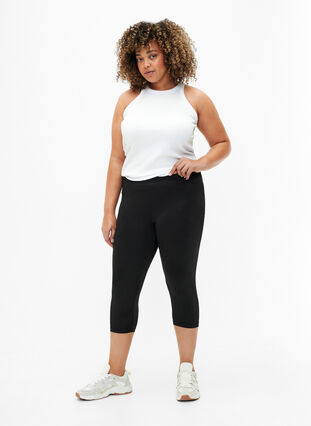 2-pack leggings avec longueur 3/4, Black / Black, Model image number 2