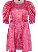 Robe &agrave; fleurs avec manches bouffantes et ceinture &agrave; nouer, Rose, Packshot image number 0