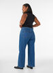 Jeans met wijde pijpen en hoge taille, Blauw, Model image number 1