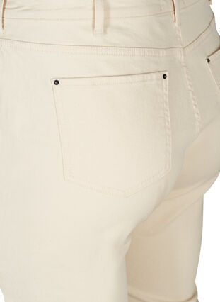 Cropped Mille mom jeans met ruwe randjes, Ecru, Packshot image number 3