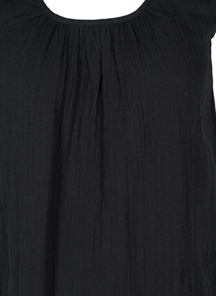 Robe en coton sans manches en forme trapèze , Black, Packshot image number 2