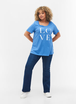 T-shirt en coton à manches courtes avec imprimé, Regatta LOVE, Model image number 2