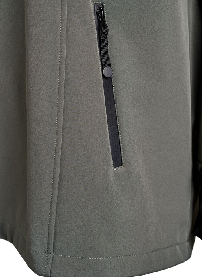 Veste courte softshell avec capuche amovible, Gris anthracite, Packshot image number 3