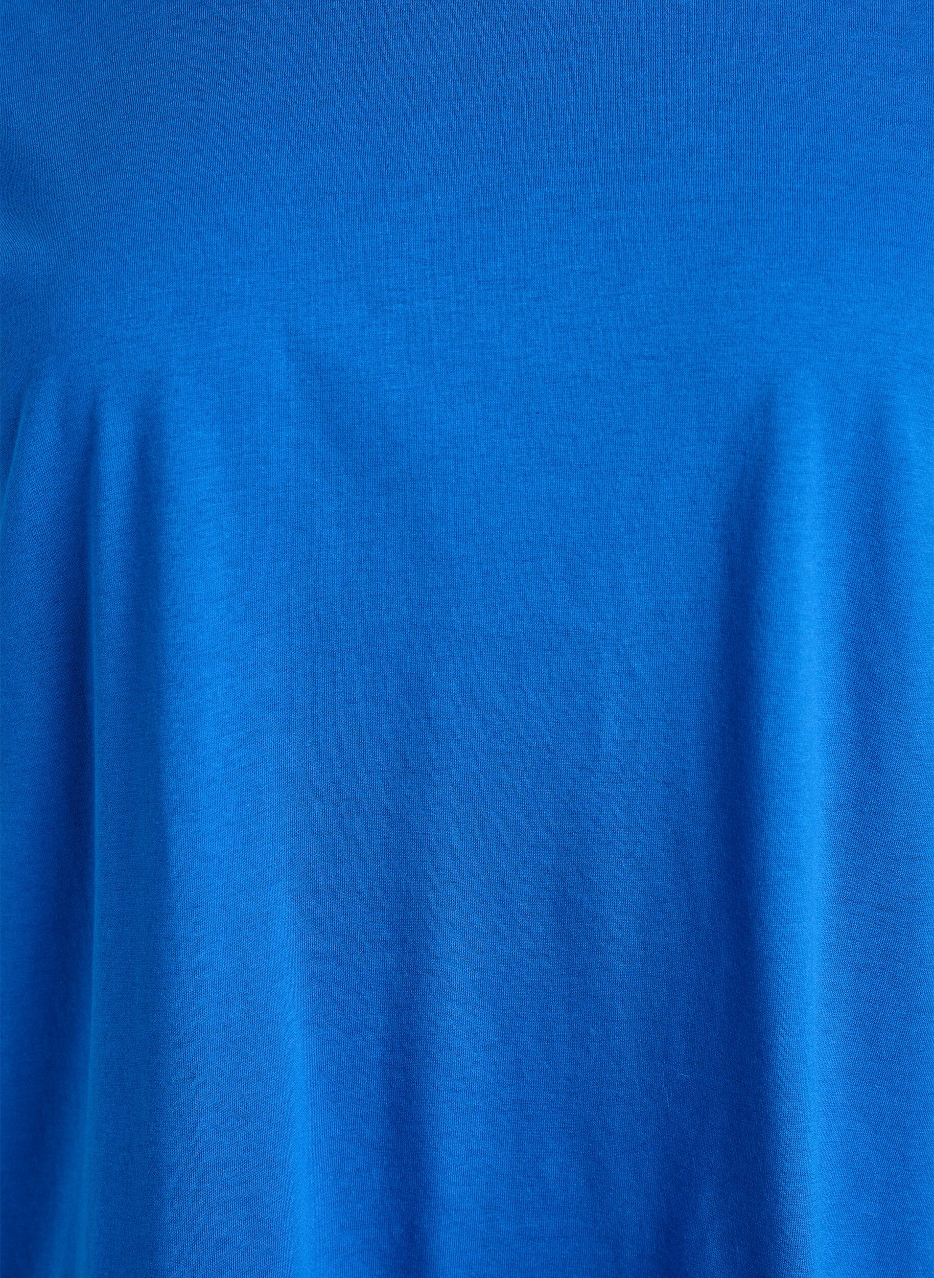 ZizziT-shirt met korte mouwen in een katoenmix, Blauw, Packshot image number 2