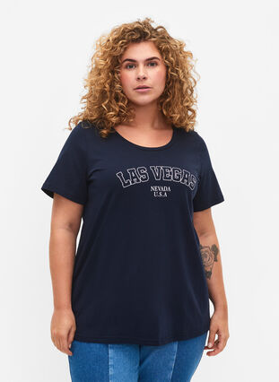 Katoenen t-shirt met tekstopdruk, Night Sky W. Las, Model image number 0