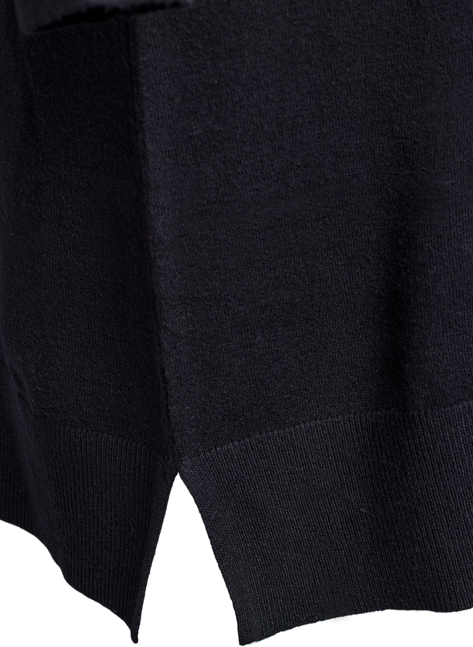 ZizziRobe courte en maille &agrave; manches raglan et couture centrale, Noir, Packshot image number 3