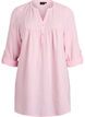 Katoenen mousseline tuniek met broderie anglaise, Roze, Packshot image number 0
