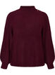 Pull c&ocirc;tel&eacute; &agrave; manches bouffantes et boutons, Bordeaux fonc&eacute;, Packshot image number 0