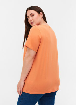 T-shirt met korte mouwen en print, Brandied Melon, Model image number 1