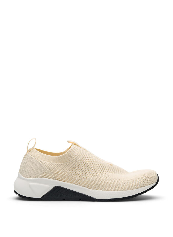 Sneakers van stretchy breimateriaal, Beige, Packshot image number 0