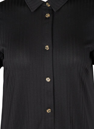 Midi-jurk met korte mouwen en knopen, Black, Packshot image number 2