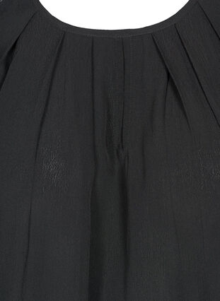 Viscose blouse met kanten mouwen, Black, Packshot image number 2