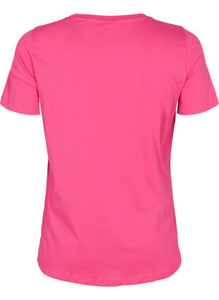 T-shirt en coton à manches courtes avec imprimé, Fandango Pink, Packshot image number 1