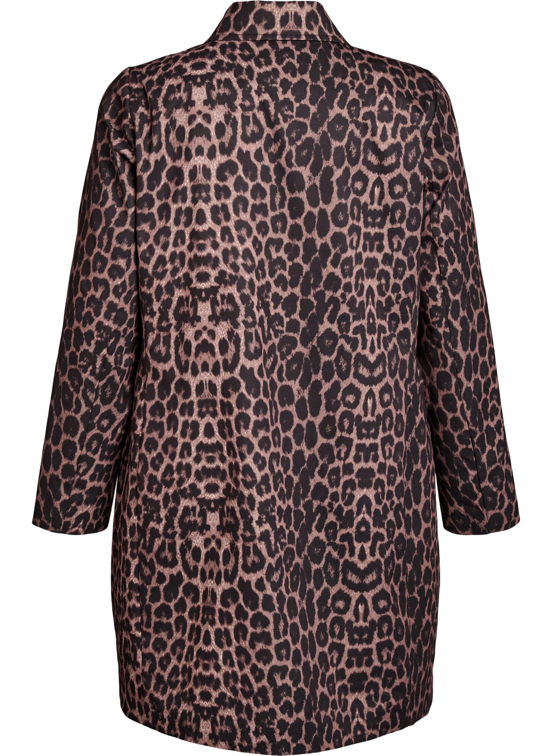 ZizziLuipaardprint jas, Bruin, Packshot image number 1