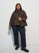 Doudoune sans manches courte avec col montant, Marron, Model image number 1