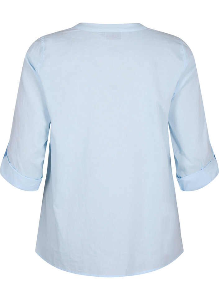 FLASH - Shirt met gehaakt detail, Cashmere Blue, Packshot image number 1