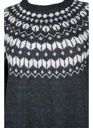 Robe en maille à motifs en laine, Dark Grey Mel Comb, Packshot image number 2