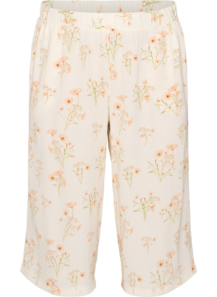 Pantalon ample avec imprim&eacute;, Vanille, Packshot image number 0