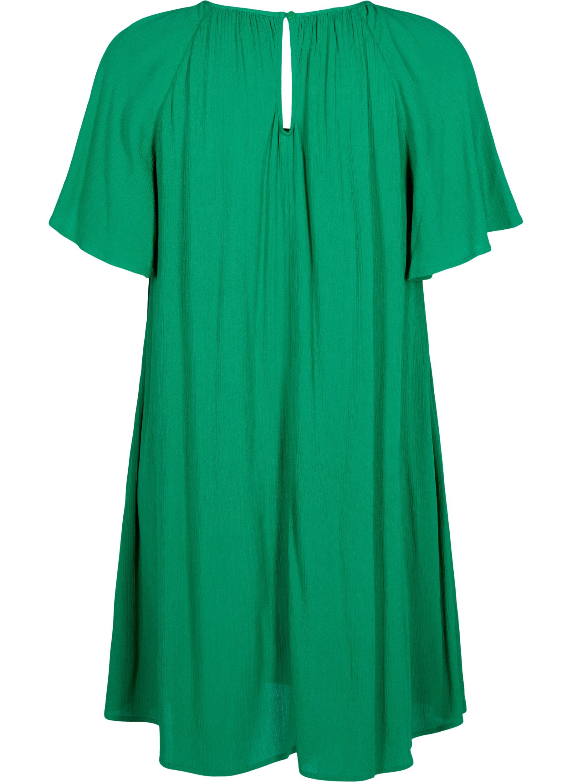 Zizzi Robe en viscose &agrave; manches courtes, Jolly Green, Packshot image number 1