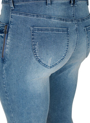 Super slim fit Amy jeans met slijtage, Blue denim, Packshot image number 3