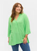 Chemisier en viscose avec manches 3/4 et encolure en V, Summer Green, Model image number 0