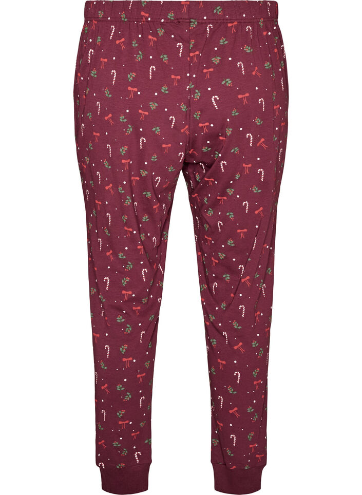 Bas de pyjama imprim&eacute;, Bordeaux fonc&eacute;, Packshot image number 1