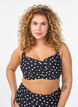 Gewatteerde bikinitop met print, Zwart, Model image number 0