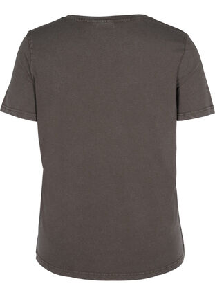 T-shirt met korte mouwen en print, Dark Grey Acid wash, Packshot image number 1