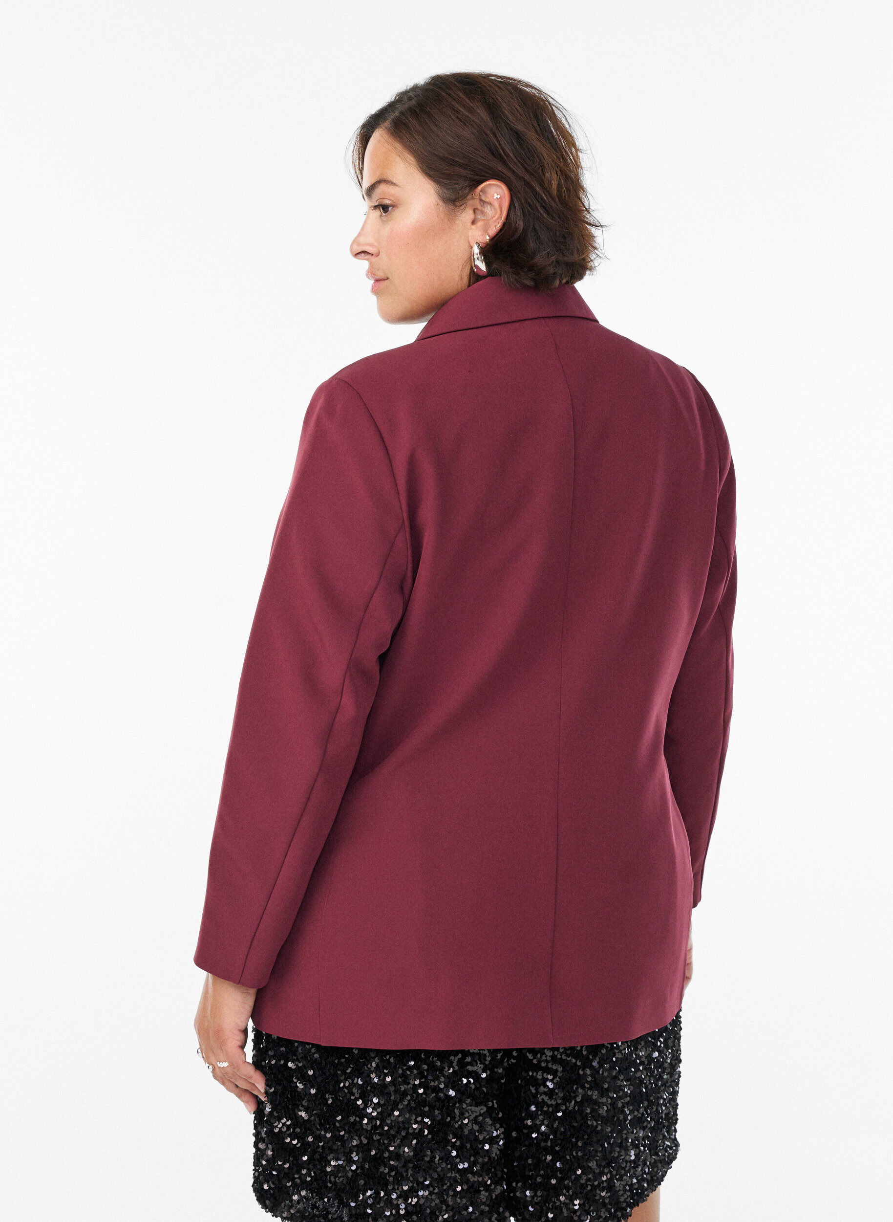 ZizziKlassieke blazer met knoopsluiting, Rood, Model image number 2