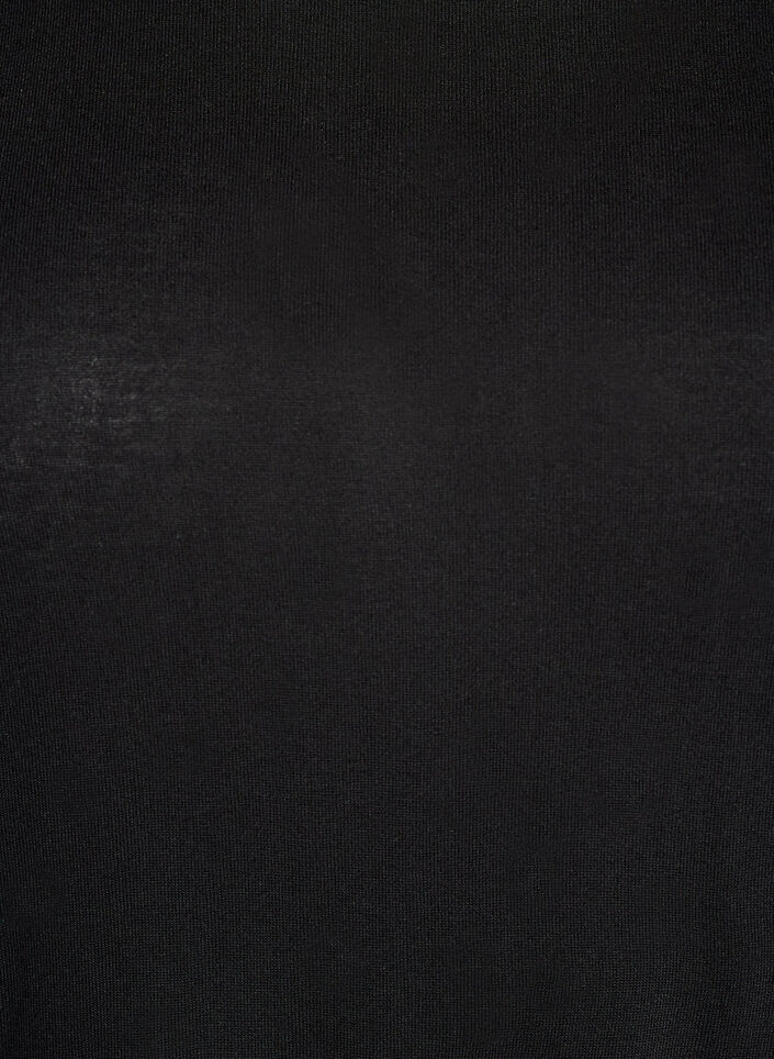 Chemisier &agrave; manches longues en laine et viscose, Noir, Packshot image number 2