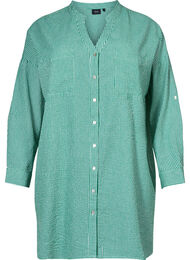 Chemise en coton rayée à manches 3/4, Jolly Green Stripe, Packshot