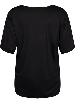 Sportieve blouse met korte mouwen, Black, Packshot image number 1