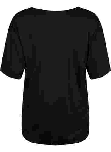 Sportieve blouse met korte mouwen, Black, Packshot image number 1