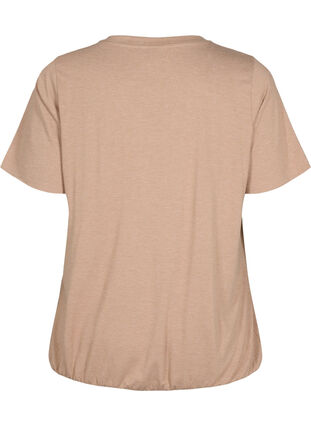 T-shirt mélangé avec bord élastiqué, Natural Mél, Packshot image number 1