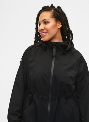 Manteau fonctionnel avec poches et capuche, Black, Model image number 2