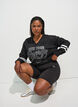 Sporty mesh-top met tekstprint, Zwart, Model image number 0