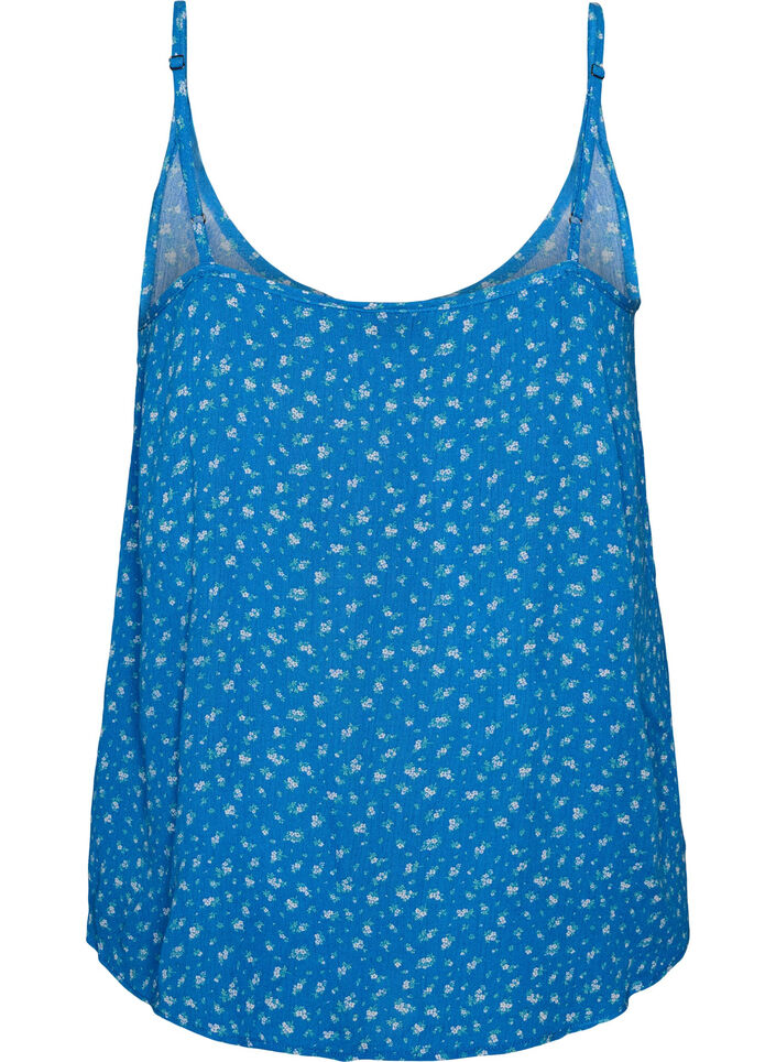 Strap top in viscose, Blauw, Packshot image number 1