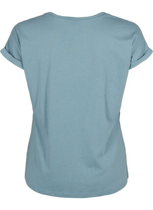 T-shirt à manches courtes en coton mélangé, Smoke Blue, Packshot image number 1
