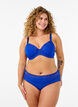 Microfiber panties met bloemenkant, Blauw, Model image number 0