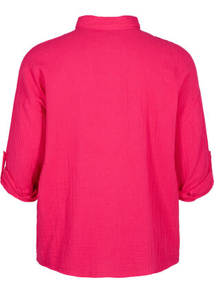 Overhemd met katoenen mousseline kraag, Bright Rose, Packshot image number 1