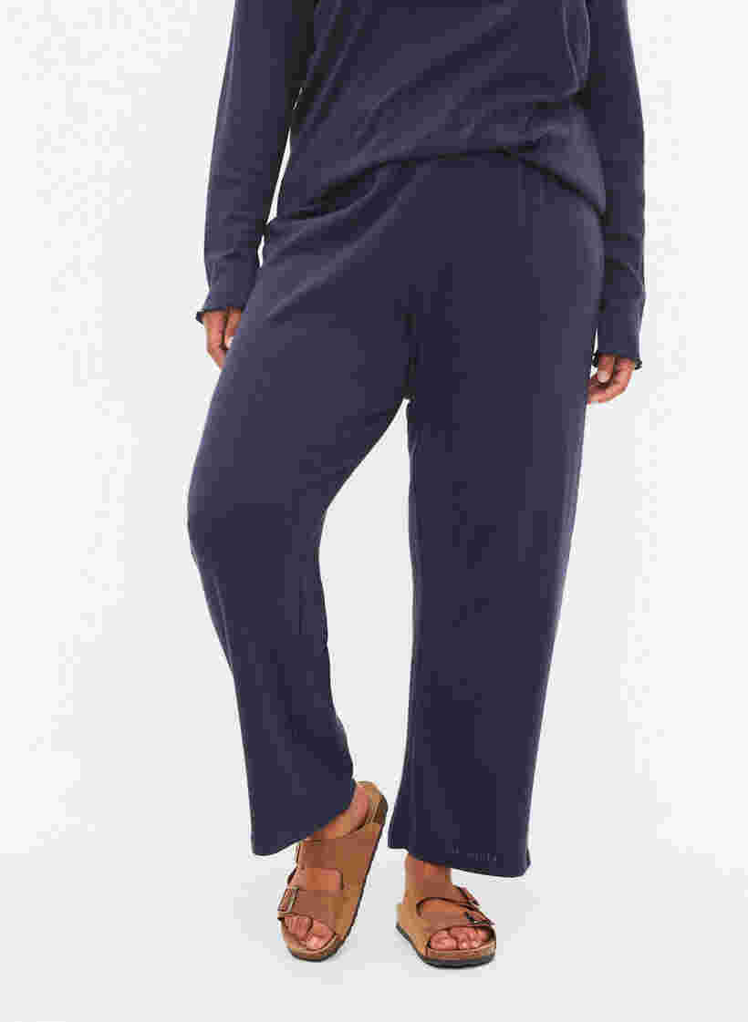 Pantalon de pyjama en coton avec motif, Navy Blazer, Model image number 2