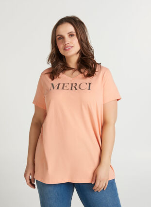 T-shirt met print, Shrimp, Model image number 0